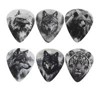 Dolyues Animals Black 6 Pack Guitar Picks Set Guitar Plectrums for Guitar Acoustic Guitars Ukulele Electric Guitar Music Guitars 0.96 mm, Easy to Hold