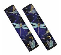 Dolyues Auto Accessories Seat Belt Covers for Women Girls, Dragonfly Print Texture Multipurpose Universal Car Seatbelt Pads, Shoulder Strap Cover for Handbag 2 Pcs, Purple