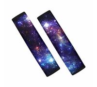Dolyues Auto Seat Belt Cover with Adjustable Shoulder Strap Pads, Dark Purple Galaxy Print Comfort Soft Seatbelt Cushion for Adult Women Men 2 Pack Full Sets Car Accessories