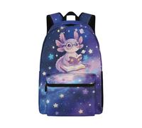 Dolyues Axolotl Bookbag for Elementary Girl 8-10 Years Old 17 Inch Back to School Backpack for Kids 3rd Grade Backpacks Lightweight Outdoor Rucksack