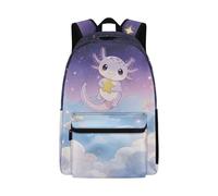 Dolyues Axolotl Galaxy Bookbag for Elementary Girls 8-10 Years Old Cute Back to School Backpack for Kids 4th Grade Backpacks Lightweight Hiking Daypack
