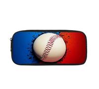 Dolyues Baseball-Themed Zipper Pencil Case - Sporty Pen Pouch for Kids, Big Capacity School Supplies Organizer with Handle, Durable Polyester for Teens & Adults