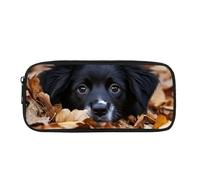Dolyues Black Dog Large Capacity Pencil Case - Zippered Organizer Pouch for Students, Kids, Girls, and Boys - Ideal Back to School Stationery Bag