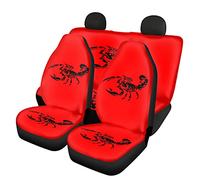 Dolyues Black Scorpion Printed Car Seat Covers Full Set of 4 Pcs,Elastic/Breathable Automotive Front Seat and Back Bench Protector Universal Fit