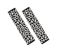 Dolyues Black White Animal Leopard Print Car Seat Belt Covers for Women,2 Pack Set Seat Belt Strap Pad,Comfort Soft Shoulder Strap Cushion