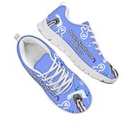 Dolyues Blue Butterfly Ribbon Down Syndrome Awareness Pattern Women Low Top Mesh Running Sneakers,Outdoor Sport Athletic Flat Walking Shoes