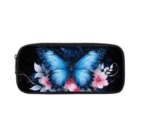 Dolyues Blue Butterfly Spacious Pencil Case - Large Capacity Organizer Pouch for School Supplies | Ideal for Students, Teens, and Girls