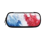 Dolyues Blue White Red Pencil Case with Compartments for Girls Boys Large Pencil Cases Stationery Organizer French Flag Pen Bag for Kids Women Men Teenagers Students