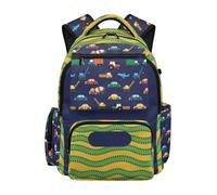 Dolyues Boys Car Backpack Ages 10-12 Lightweight Bookbag Elementary School Bags Stripe Print Backpacks for 4th Grade Kids Travel Outdoor Comfortable Carry