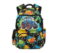 Dolyues Boys Tractor Backpack Ages 8-10 Bookbag Elementary School Bags Third Grade Backpacks for Kids with Multi Pockets Outdoor Hunting Travel Daypack
