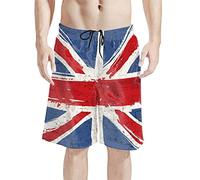 Dolyues British Flag Shorts for Men High Waisted Sport Shorts Activewear Shorts for Running Workout Hiking Mens Walking Shorts Casual Bathing Short
