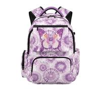 Dolyues Butterfly Tie Dye Backpack for Elementary Girl Ages 6-8 Kawaii Back to School Book Bags for 1st Grade Kids Large Capacity Lightweight Travel Backpacks