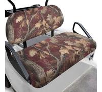 Dolyues Camo Hunting Golf Cart Seat Covers Leaf Polyester Universal Year Round Comfort Golf Cart Towel Seat Covers Club Car Decoration Non Slip Backing