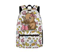 Dolyues Capybara Bookbag for Elementary Girl 8-10 Years Old 17 Inch Back to School Backpack for Kids Third Grade Backpacks Lightweight Hiking Daypacks