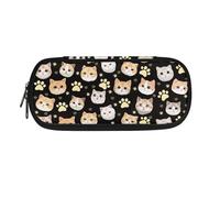 Dolyues Cat Paws Pencil Case Cute Large Capacity Pen Case with Compartments School Stationery Pouch for School & Office Supplies Black Zipper Pen Bag for Boys Girls