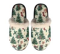 Dolyues Christmas Slippers, Indoor House Shoes Winter Warm Slides Sandals-Xmas Casual Walking Flat Shoes Blue Snowman Size XL