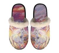 Dolyues Christmas Slippers Memory Foam Slip on Warm Slipper for Women Men, Casual House Shoes Closed Toe Flat Shoes with Anti Skid Sole Black Christmas Cat Size Large