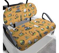 Dolyues Club Car Golf Cart Seat Covers Golf-Themed UV Protection Stretchy Breathable Polyester Machine Washable Easy Installation Golf Cart Accessories