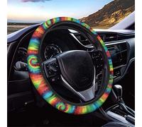 Dolyues Colorful Car Steering Wheel Cover for Women/Girls/Lady, Colour Rainbow Tie-dye Steering Wheel Covers Cars Interior Accessories Vehicle/Truck Automotive Decor Accessories