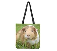 Dolyues Cute 3D Animal Guinea Pig Print Canvas Tote Bags for Women with Pockets,Large Size Reusable Shopping Shoulder Bags