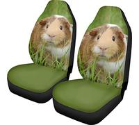 Dolyues Cute 3D Animal Guinea Pig Print Car Seat Covers Protector Front Pair Universal Fit for Auto Truck Suv Van