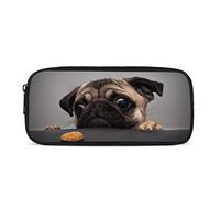Dolyues Cute 3D Pug Dog Large Capacity Pencil Case for Boys Girls Kids Back to School Stationery Supplies Lightweight Pencil Pouch