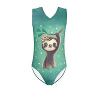 Dolyues Cute 3D Sloth Print One-Piece Gymnastics Leotard for Kids Girls Athletic Dancing Ballet Leotards Sleeveless