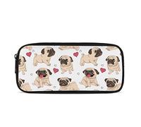 Dolyues Cute Cartoon Pug Dog Large Capacity Pencil Case Children Back to School Supplies Pencil Pouch for Teens Girls