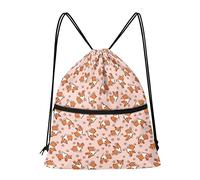 Dolyues Cute Corgi Drawstring Bags for Kid Girl Boy Animal Dog Print String Swimming Bag Large Lightweight Cinch Bagpack with Zipper & Pocket