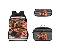 Dolyues Cute Dog Backpack for Teen Girls School Bags Bookbags Set School Daypack with Lunch Box and Pencil Case for College School Book Bag