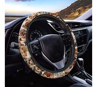 Dolyues Cute Dog Yorkshire Terrier Print Women Steering Wheel Cover,Anti-Slip Durable Interior Accessory Protector Fit Universal Size 14-15 Ich Steering Wheel