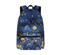 Dolyues Cute Mushroom Blue Bookbag for Elementary Girl Third Grade Back to School Backpack for Kids Sloth Backpacks 8-10 Years Old Hiking Daypacks