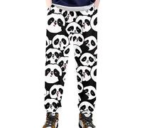 Dolyues Cute Panda Sweatpants for Girl Boy Black White Animal Print Active Pants Comfy Long Sportswear Casual Loungewear Joggers