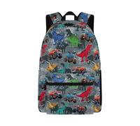 Dolyues Dinosaur Tractor Backpack for Elementary Kids Cool Bookbag Age 8-10 Lightweight Boys Third Grade Back to School Bags Ergonomic Casual Daypacks