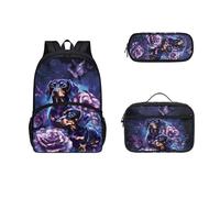 Dolyues Dog 17inch Bookbags Shoulder Lunch Bag and Pen Case Bag Cute Backpack Set 3 in 1 Bookbags for Student Study Work and Travel