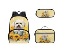 Dolyues Dog Backpack Set for School Cute Travel Rucksack College School Student Laptop Backpack for Womens Girls Bookbags with Lunch Bag Pen Case