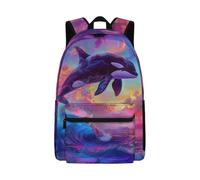Dolyues Dolphin Bookbag for 9 Year Old Girls Cute Back to School Backpack for Elementary Kids Ergonomic 4th Grade Backpacks Lightweight Hiking Daypack