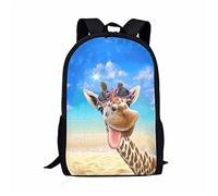 Dolyues Funny Animal Giraffe Sunglasses Print Backpacks for School Kids Girls Boys Teenagers Travel School Bags Daypack