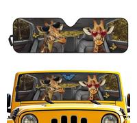Dolyues Giraffe Car Windshield Sun Shade Foldable Insulated Sunshade UV Protection Sunshield 52.9x16 for SUV Truck Sedan Reusable Keep Vehicle Cool