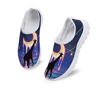 Dolyues Giraffe Moon Rainbow Women's Loafers Slip On Lightweight Starry Casual Low-Top Shoes Ladies Slip On Sneakers Mesh Running Trainers