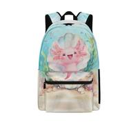 Dolyues Girl Axolotl Backpack Ages 6-8 Cute Back to School Bookbag for Elementary Kids 2nd Grade Book Bags Large Capacity Lightweight Casual Daypacks