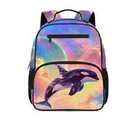 Dolyues Girls Back to School Bookbag Ages 4-6 Cute Preschool Rainbow Dolphin Backpack for Kindergarten Kids Ergonomic 1st Grade Backpacks Lightweight