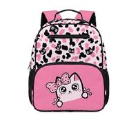 Dolyues Girls Cat Cow Print Backpack Ages 4-6 Kawaii Preschool Back to School Bookbag for Kindergarten Kids Lightweight First Grade Book Bags Ergonomic