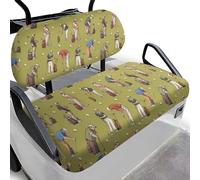 Dolyues Golf-Themed Golf Cart Seat Covers Custom Fit UV Protection Stretchy Polyester Machine Washable Easy Install Golf Cart Accessories for Daily Rounds