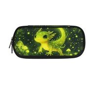 Dolyues Green Axolotl Large Pencil Case Kids Boys for Primary School Big Capacity Pencil Cases Boys with Compartments Pen Organiser Pouch for Classroom