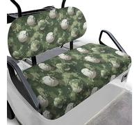 Dolyues Green Golf Cart Seat Covers Easy Installation Golf Cart Decorations Comfortable Golf Cart Blanket UV Protection for Beach Daily Rounds Polyester