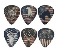 Dolyues Guitar Picks Animal with American Flag Bass Picks for Acoustic Guitar Electric Guitar Ukulele 6 Pcs Set Trendy for Men Women Boys Girls, Protect Your Hands