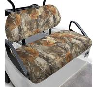 Dolyues Hunting Camo Golfcart Seat Cover Leaves Branch Polyester Universal All Weather Golf Cart Blanket Club Car Decor No Sliding Easy to Install