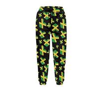 Dolyues Jamaica Flag Sweatpants for Men Women, Drawstring Joggers with Pocket, Active Pants Bottom Activewear, Patriotic Jamaican Flag Lounge Pants