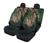 Dolyues Jungle Animal Leopard Print Car Seat Covers Full Set for Men Gift,Universal Fit for Most Vehicle,Auto Interior Protector